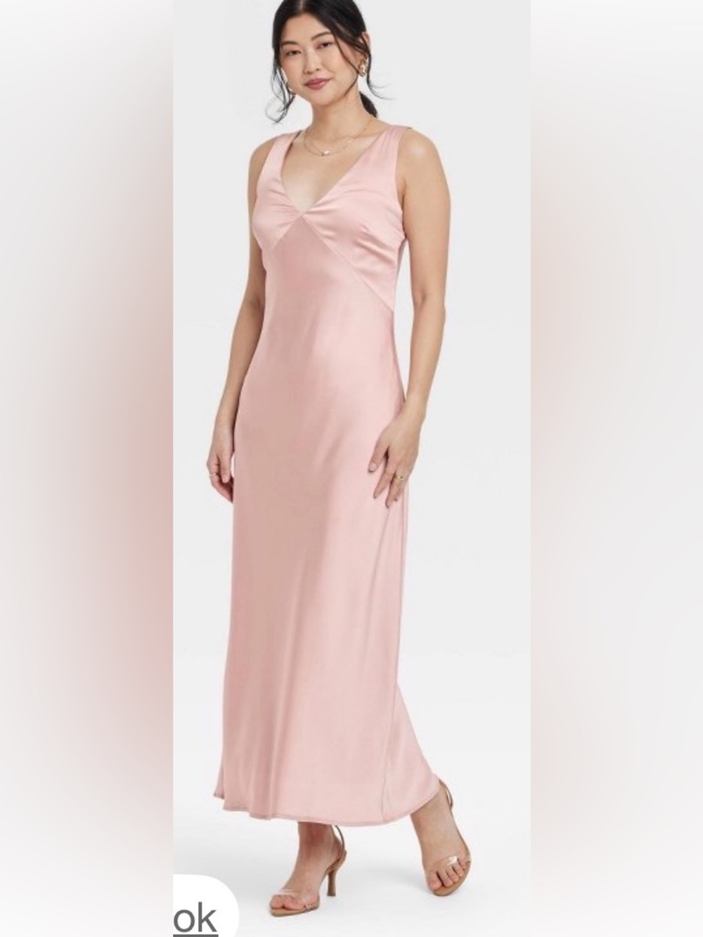 a new day light pink v-neck slip dress